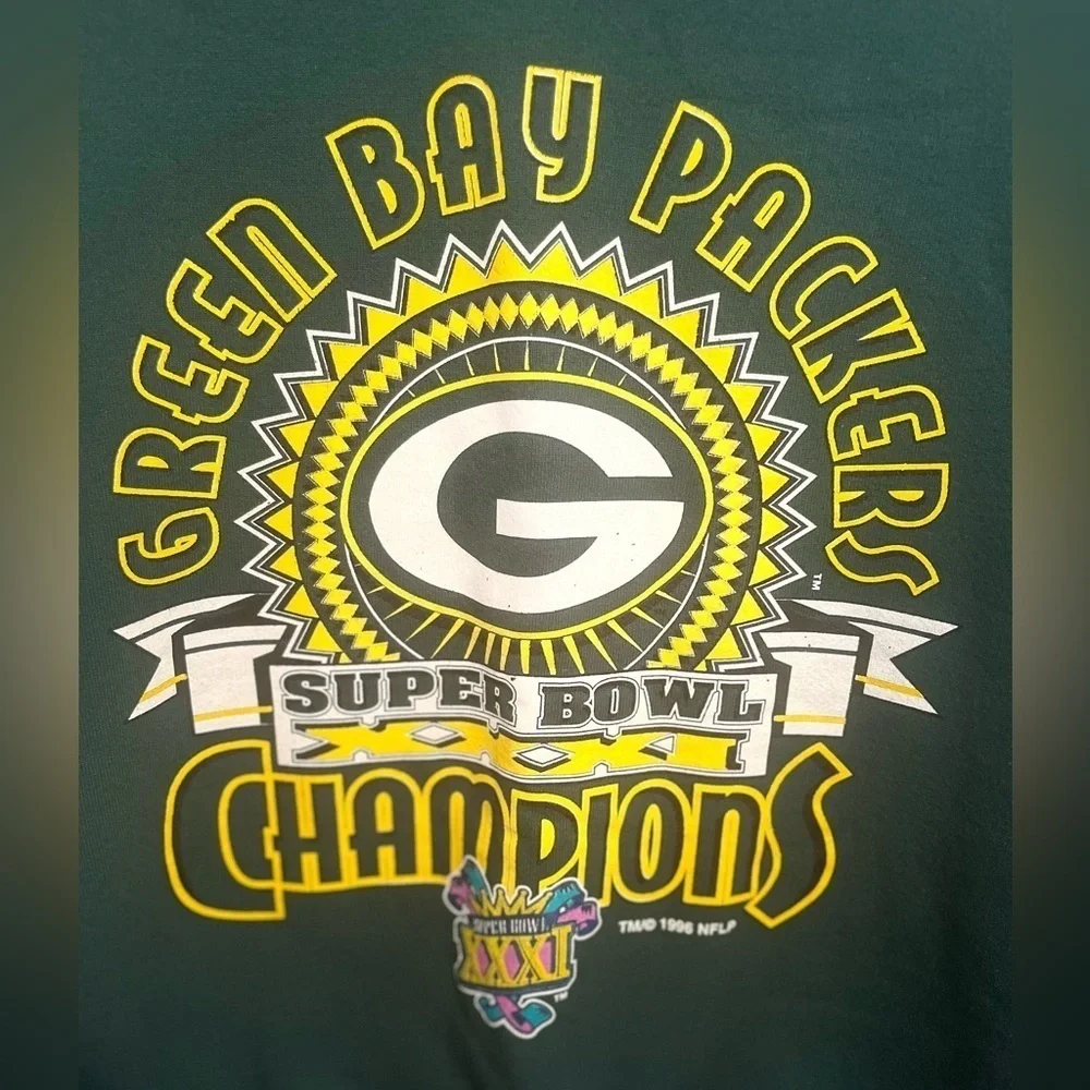 Vintage 90s Green Bay Packers Super Bowl XXXI Champions Sweatshirt XL NFL EUC!